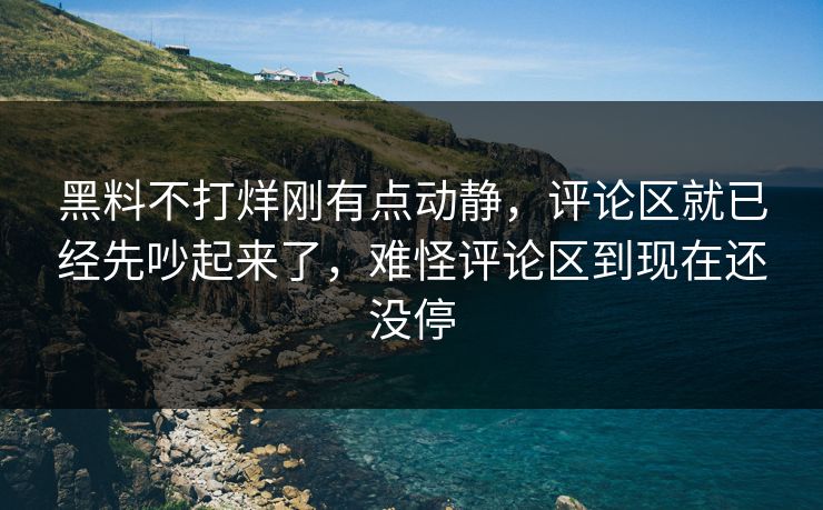 黑料不打烊刚有点动静，评论区就已经先吵起来了，难怪评论区到现在还没停