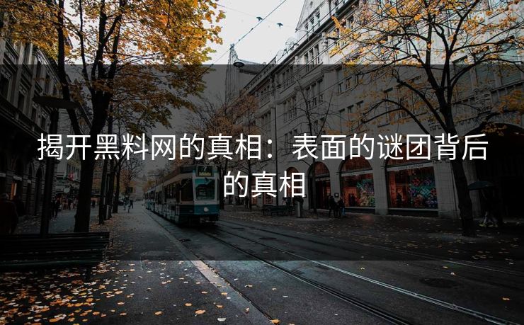 揭开黑料网的真相：表面的谜团背后的真相
